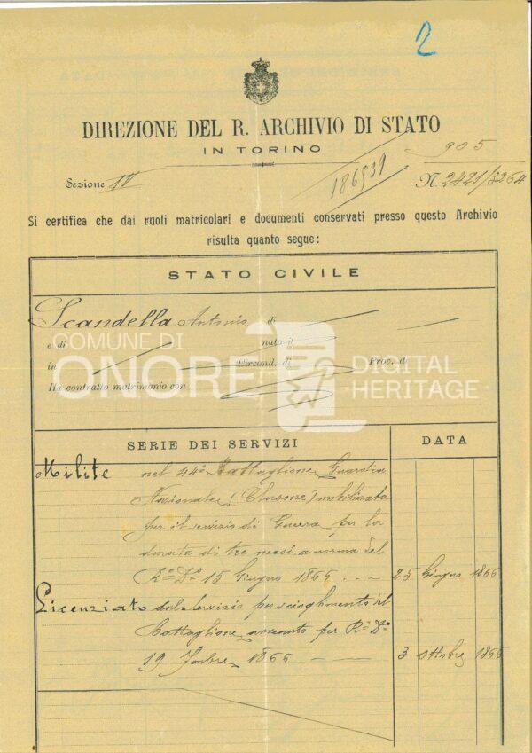 Famiglia 1913 Stato Di Famiglia Scandella Antonio 1di2