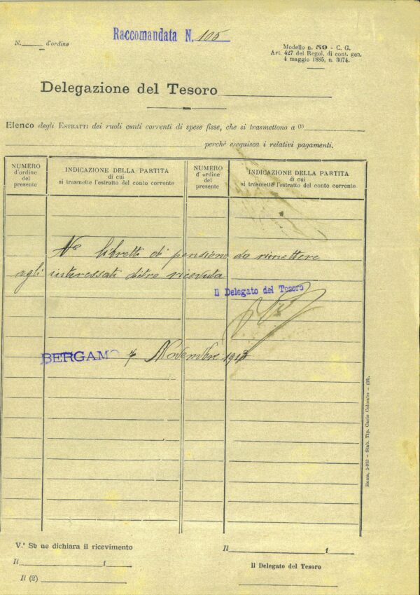 Famiglia Leva Militare 1913 Richiesta Libretti Pensionamento 1di2 (1)