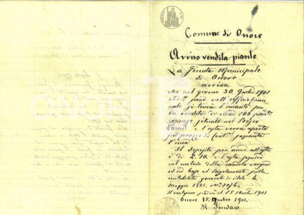 Tasse 1901 Avviso Vendita Piante 1di2