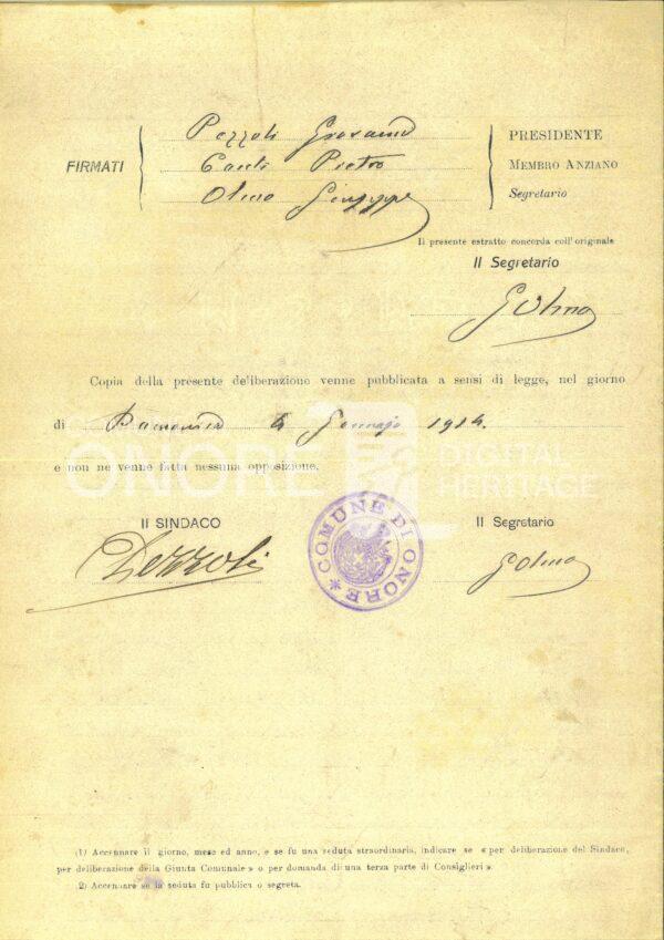 Tasse 1913 Estratto Consiglio Comunale Tassa Famiglia 3di3