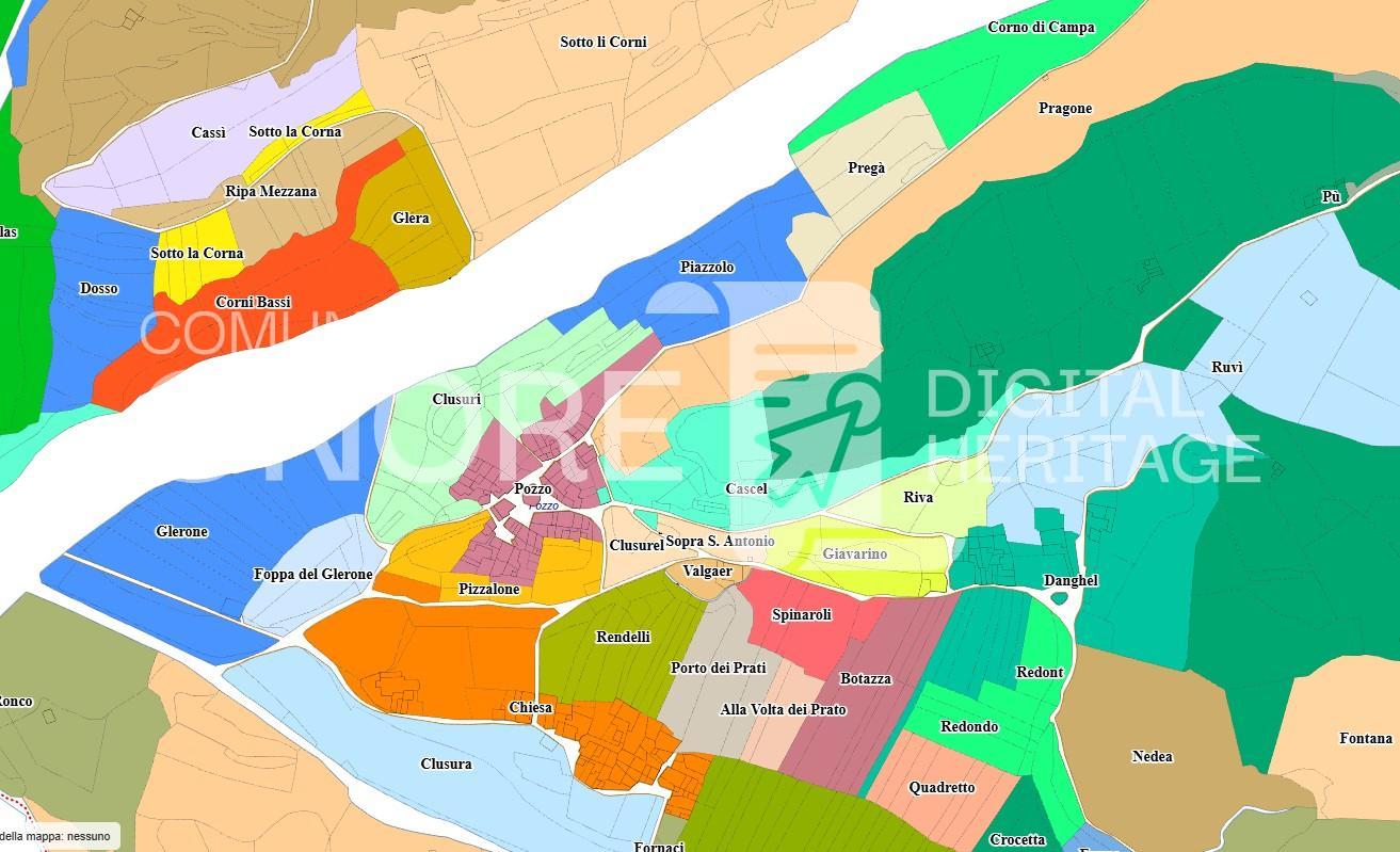 Carta dei toponimi ottocenteschi 1853